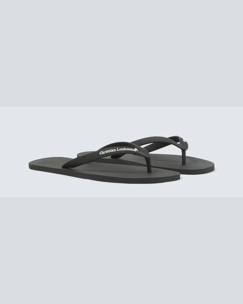 Christian Louboutin Sandali infradito con logo Nero