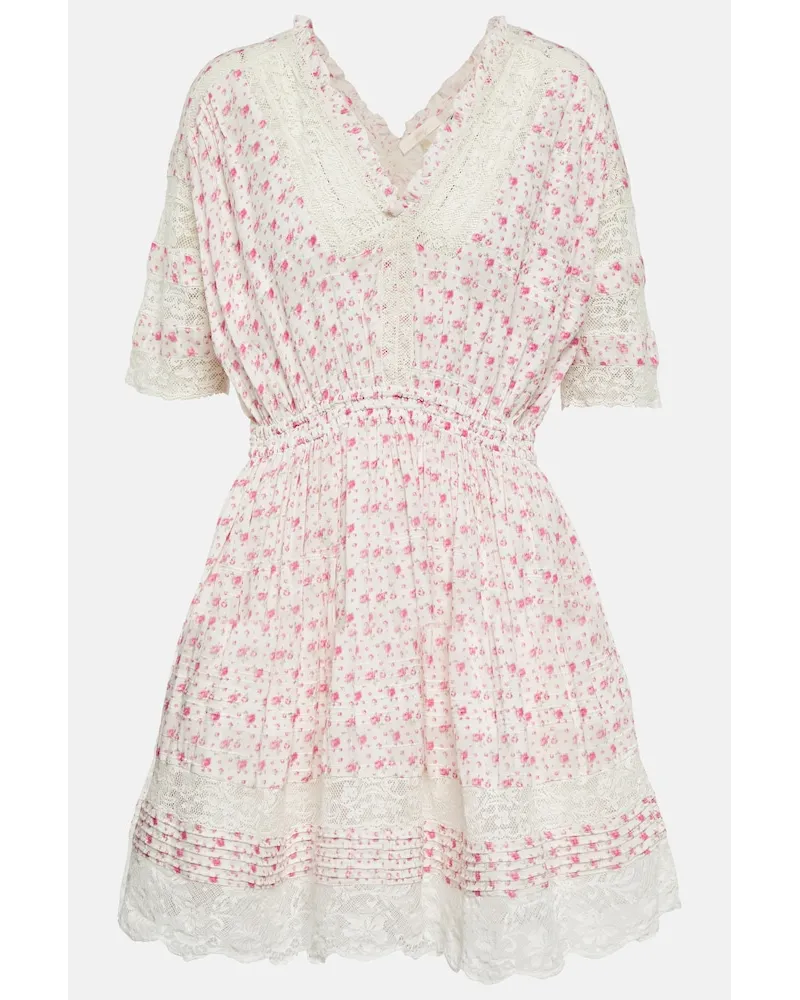 LoveShackFancy Miniabito Newton in cotone Bianco