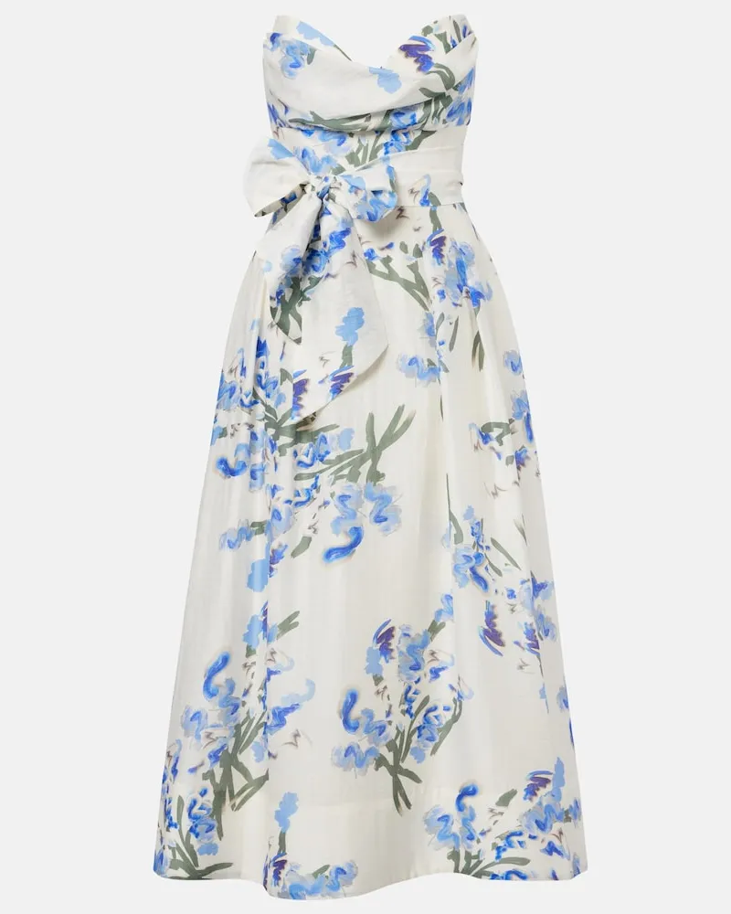 Rebecca Vallance Abito midi Bluebell con stampa floreale Bianco