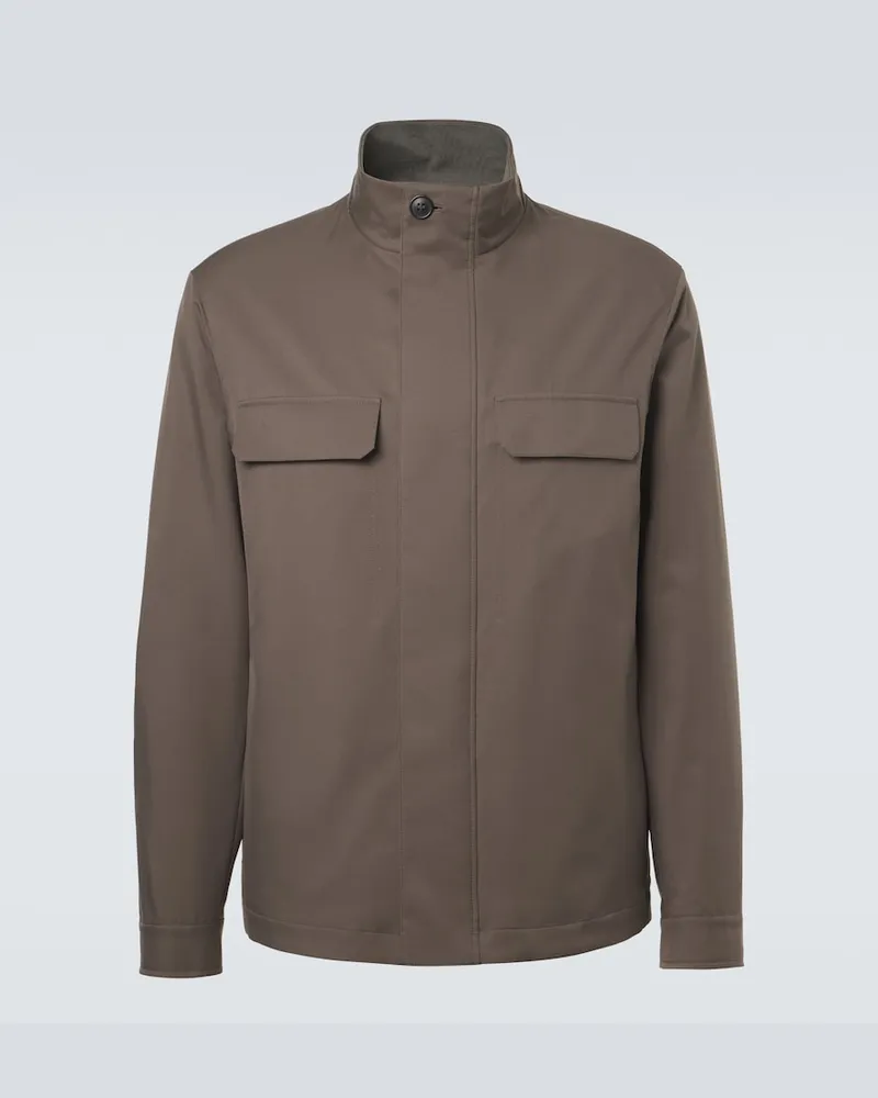 Ermenegildo Zegna Giacca Motorin 125cc in tessuto tecnico Grigio