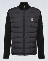 Moncler Cardigan imbottito con zip Nero