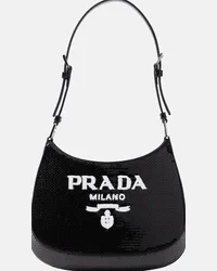 Prada Borsa Cleo Small con paillettes Nero