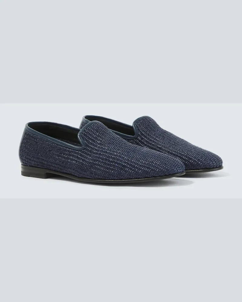 Manolo Blahnik Mocassini Mario con pelle Blu