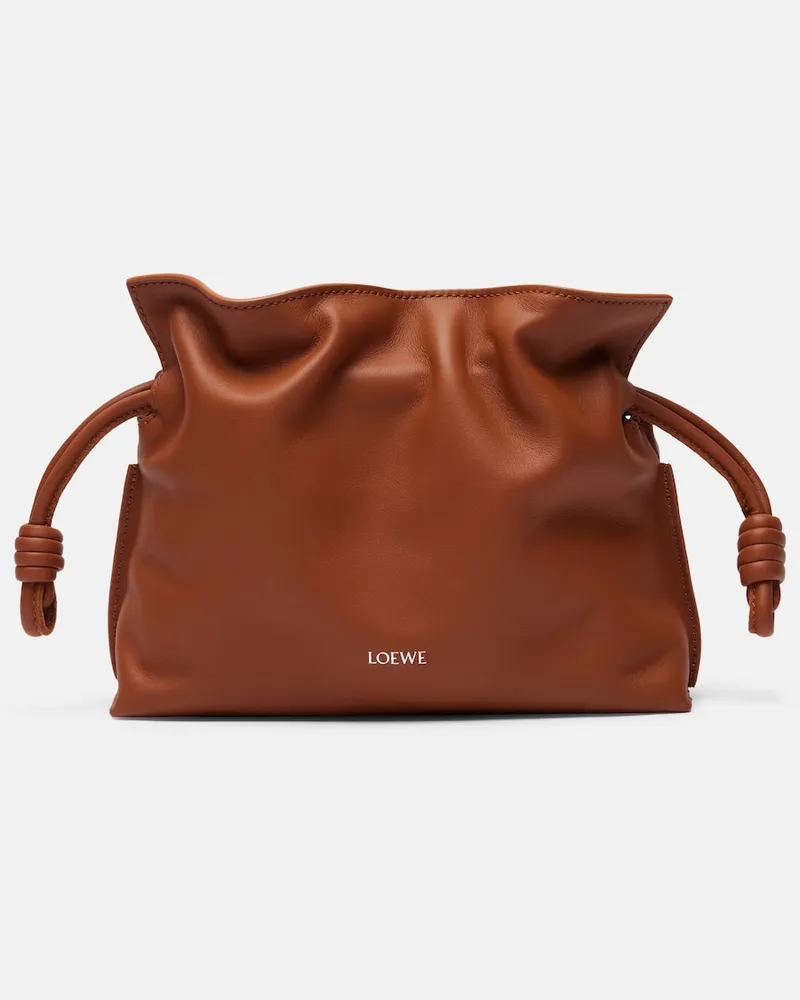 Loewe Clutch Flamenco Mini in pelle Marrone