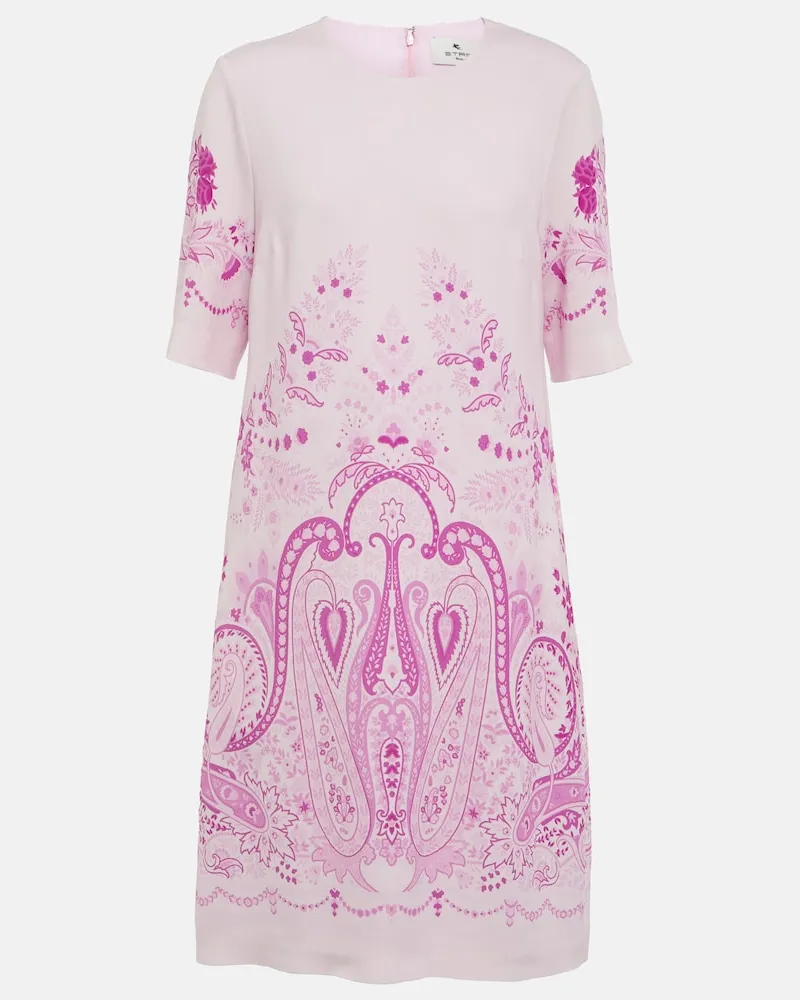 Etro Miniabito in seta con stampa Rosa