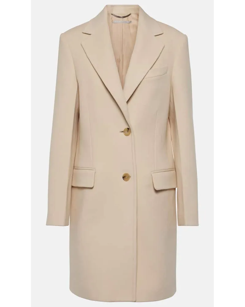 Stella McCartney Cappotto monopetto in lana Beige