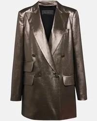 Max Mara Blazer Edro in misto seta lamé Neutro