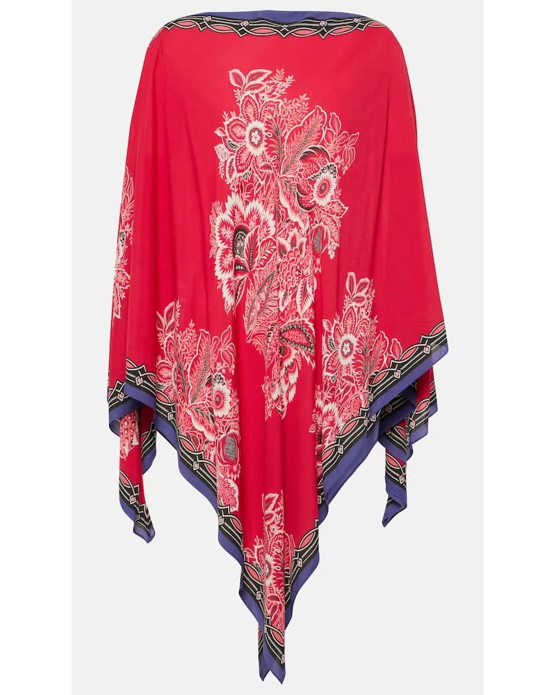 Etro Mantella con stampa Rosso