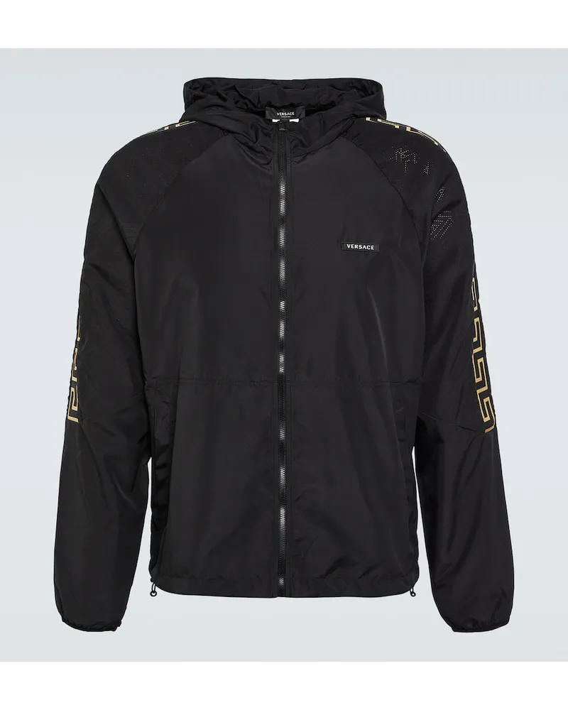Versace Giacca Greca in tessuto tecnico Nero