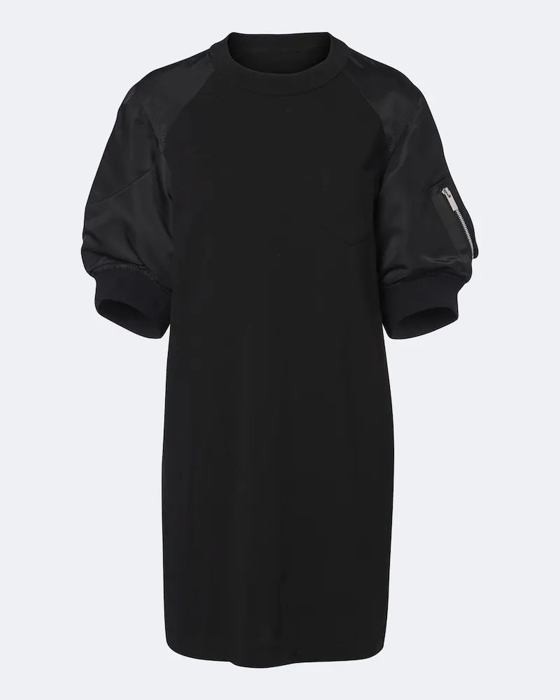 Sacai Abito corto in cotone Nero