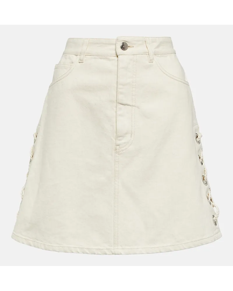 Chloé ChloÃ© Gonna in cotone e lino a vita alta Bianco