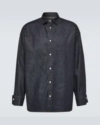 Prada Camicia di jeans con logo Blu