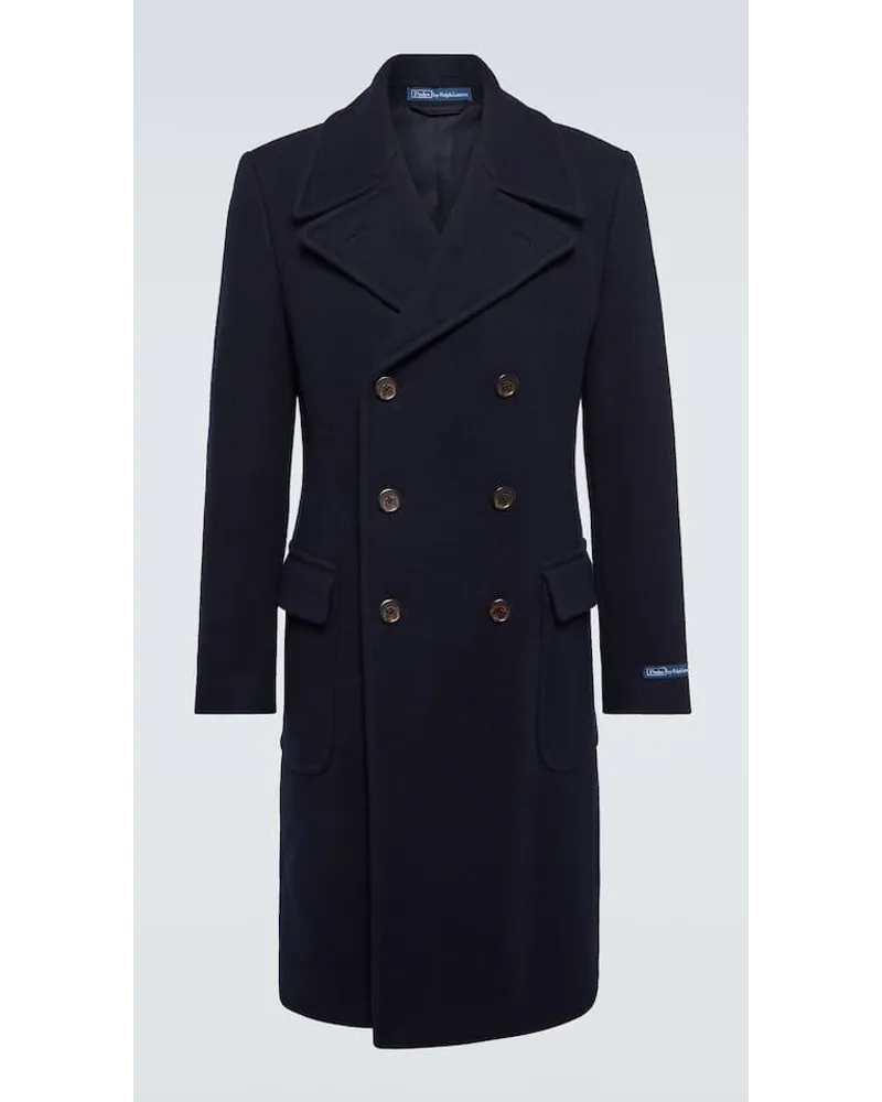 Ralph Lauren Cappotto doppiopetto in misto lana Blu