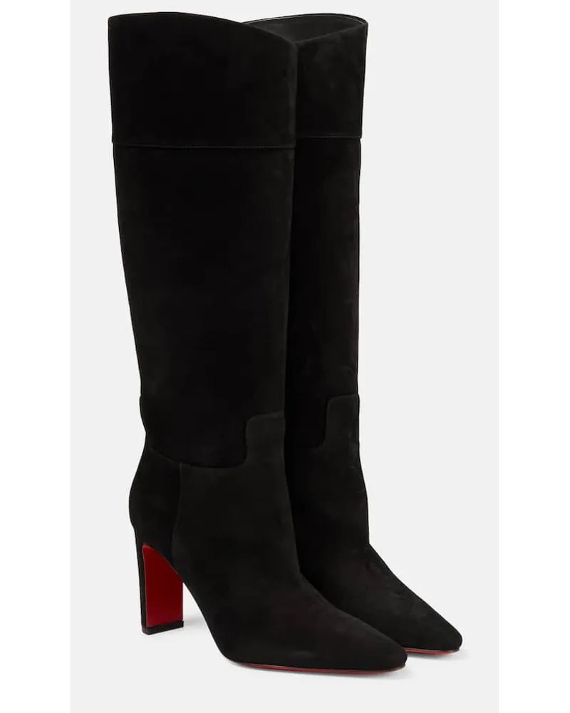 Christian Louboutin Stivali Supra Botta 85 in suede Nero