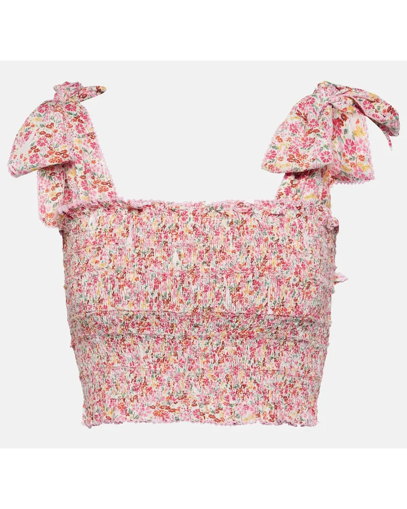 Poupette St Barth Top Trini con stampa floreale Rosa