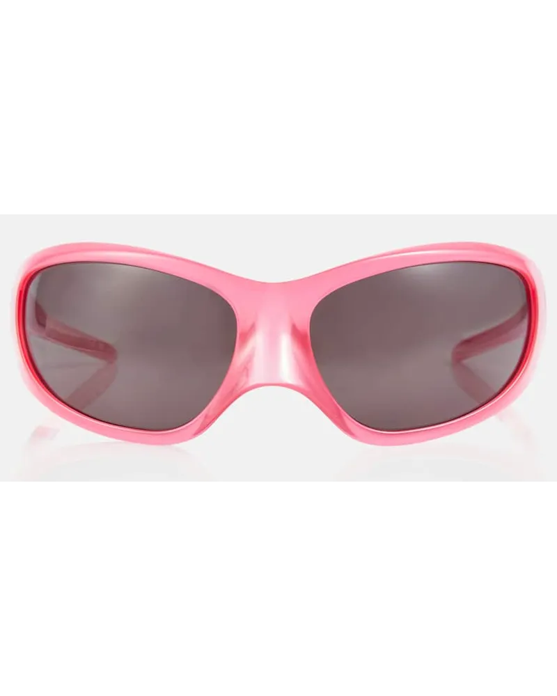 Balenciaga Occhiali da sole ovali Skin Rosa