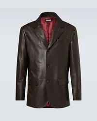 Brunello Cucinelli Blazer in pelle Marrone