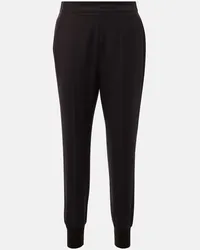 Stella McCartney Pantaloni sportivi in flanella di lana Marrone