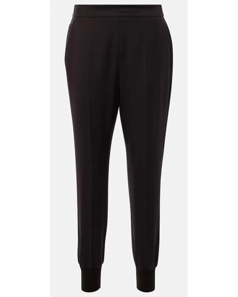 Stella McCartney Pantaloni sportivi in flanella di lana Marrone