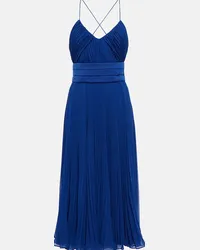 Max Mara Abito midi Clarino in georgette plissé Blu