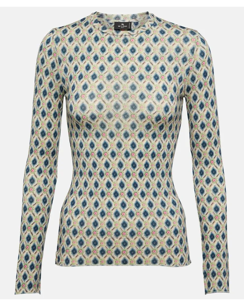 Etro Pullover in misto lana paisley Viola