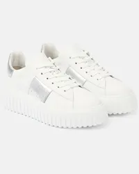 Hogan Sneakers H-Stripes in pelle con platform Bianco