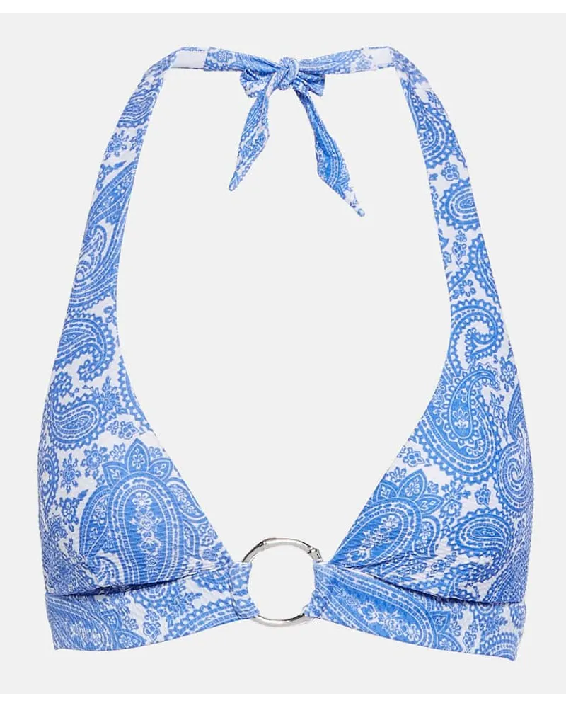 Heidi Klein Top bikini Cap Mala con scollo all'americana Blu