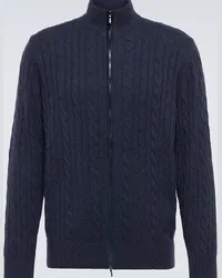 Loro Piana Cardigan in cashmere a trecce Blu