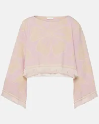 Zimmermann Top cropped Pop in spugna di cotone Multicolore