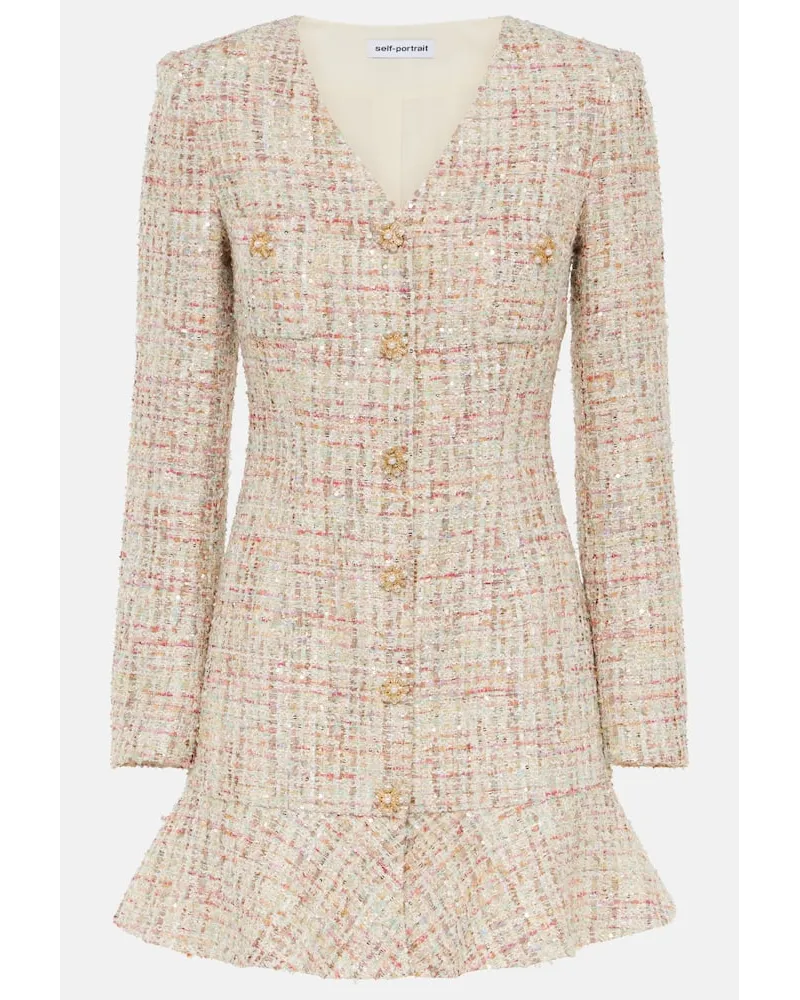 Self-Portrait Miniabito in bouclÃ Multicolore