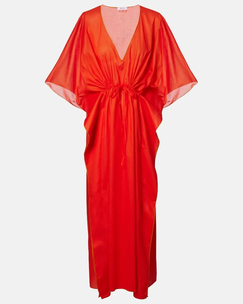 Eres Caftano in voile di cotone Rosso