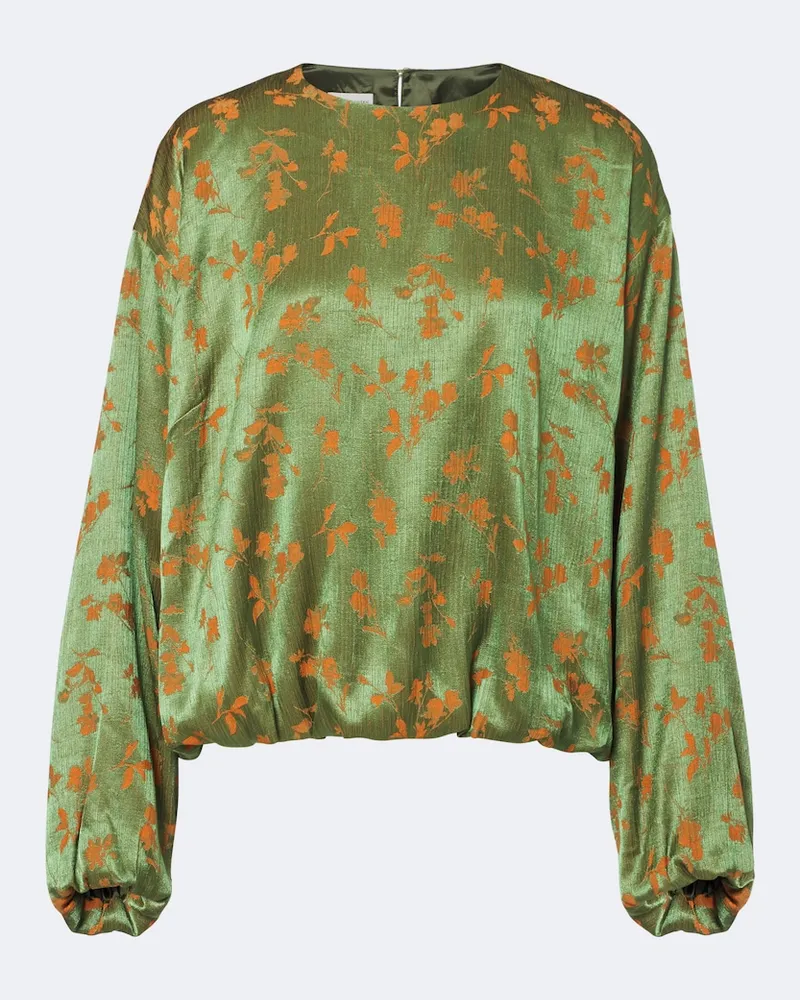 Dries van Noten Blusa con stampa floreale Verde