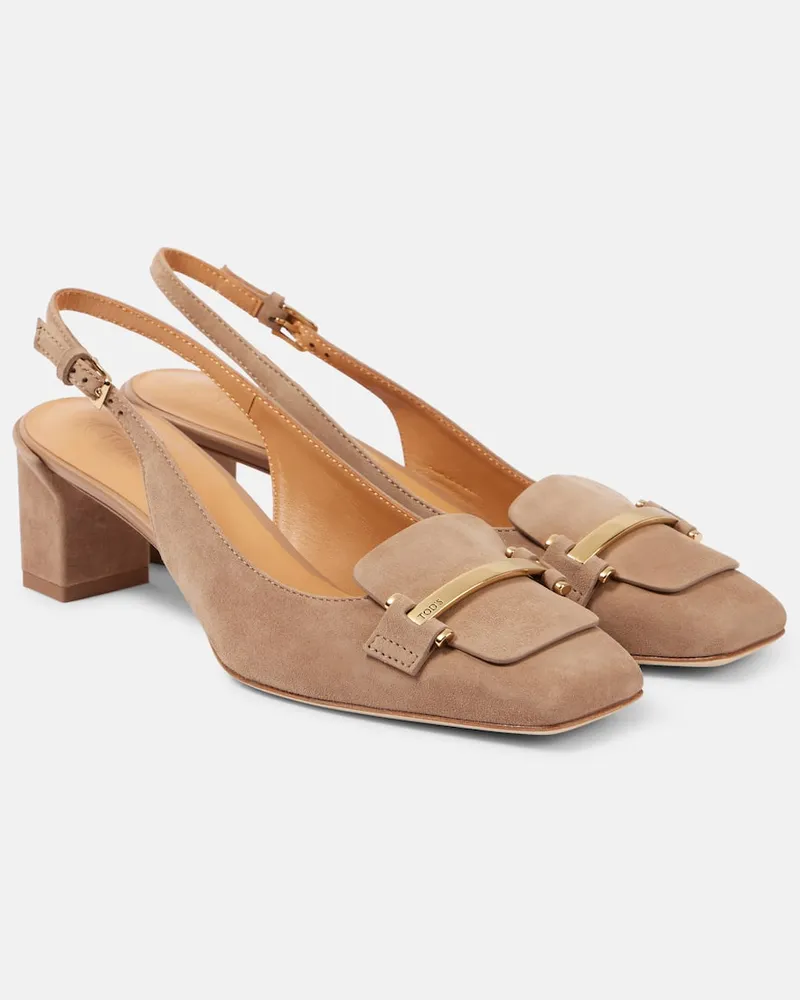 TOD'S Pumps slingback 50 in suede Beige