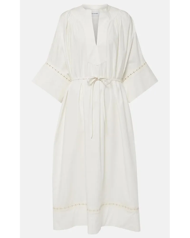 Yves Salomon Abito lungo in misto cotone Bianco