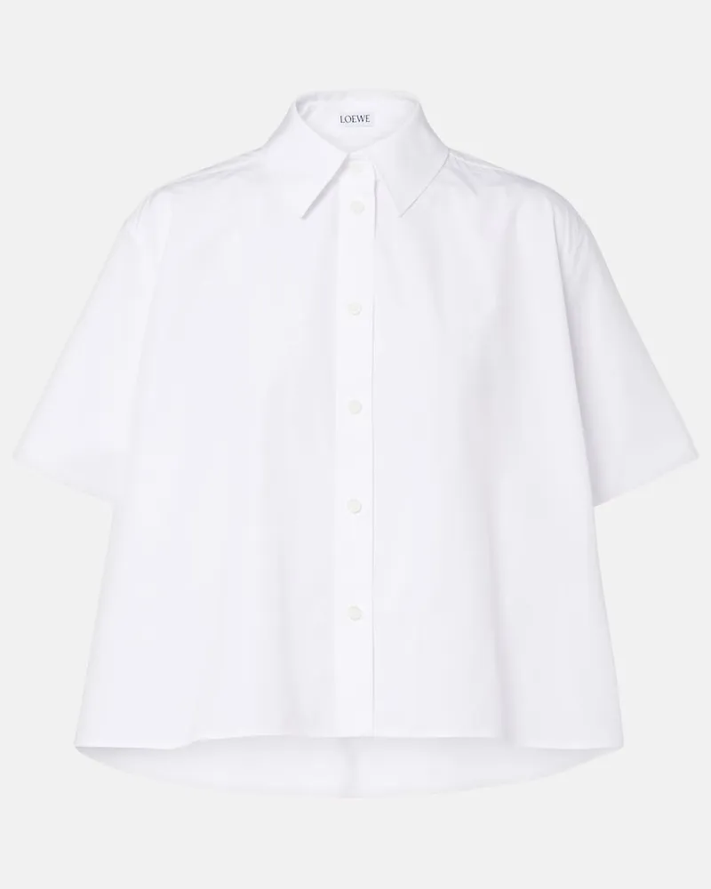 Loewe Camicia Double L in popeline di cotone Bianco