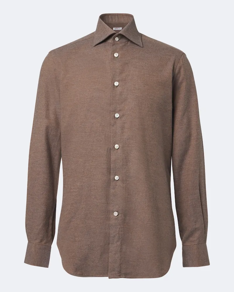 Kiton Camicia in cotone Marrone