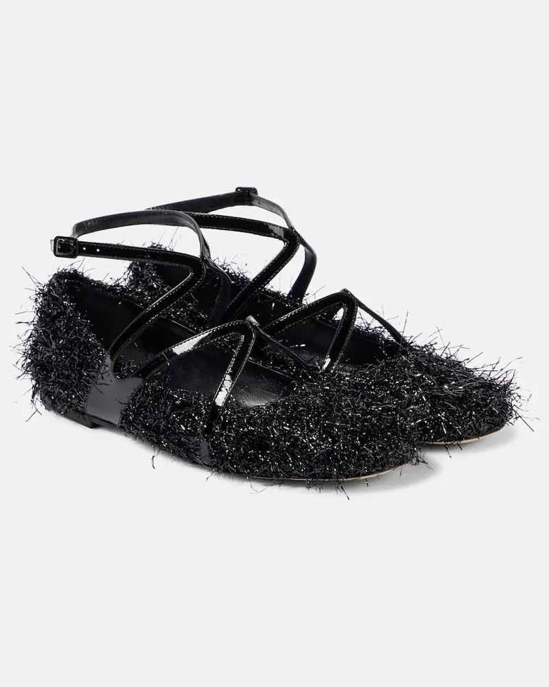 Jimmy Choo Ballerine Astoria con tinsel Nero