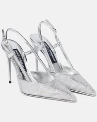 Dolce & Gabbana x Kim - Pumps slingback in pelle con cristalli Argento