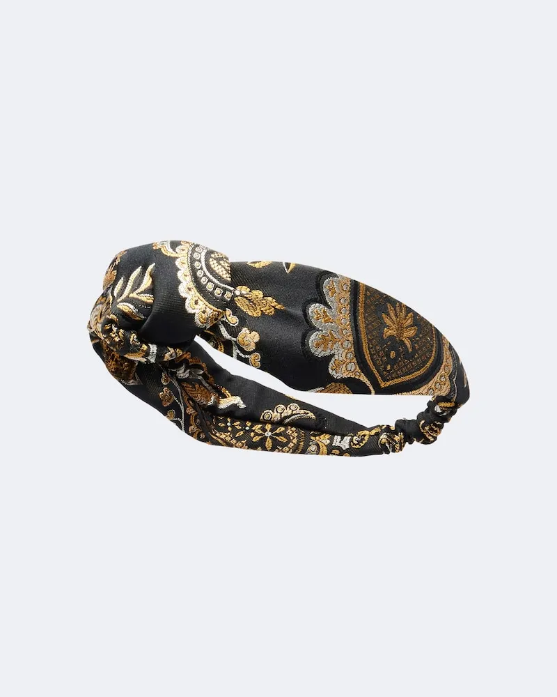 Etro Fascia per capelli in jacquard con nodo Nero