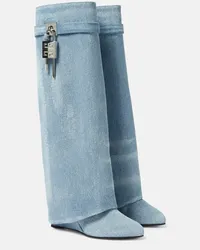 Givenchy Stivali Shark Lock in denim Blu