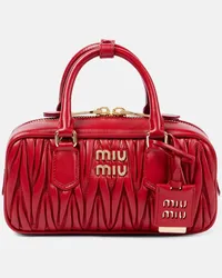 Miu Miu Borsa Arcadie Small in pelle matelassé Rosso