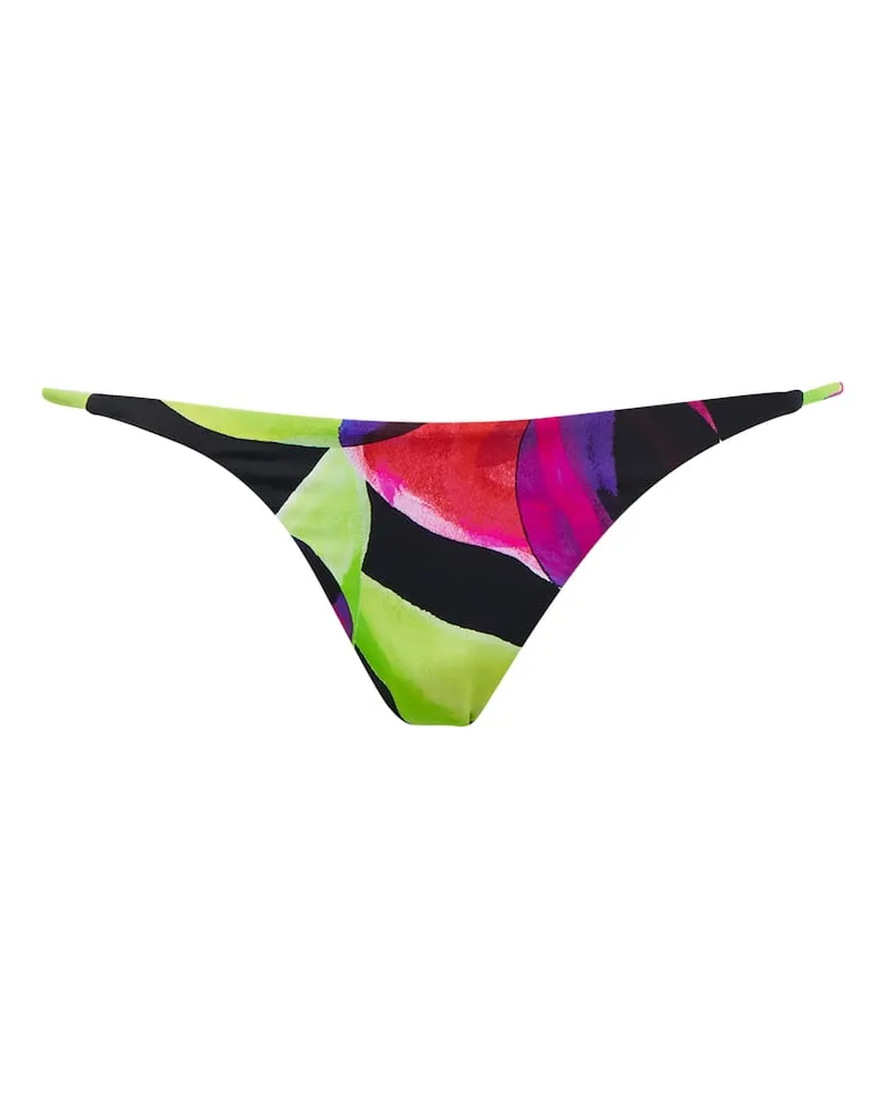 Louisa Ballou Slip bikini a vita bassa con stampa Multicolore