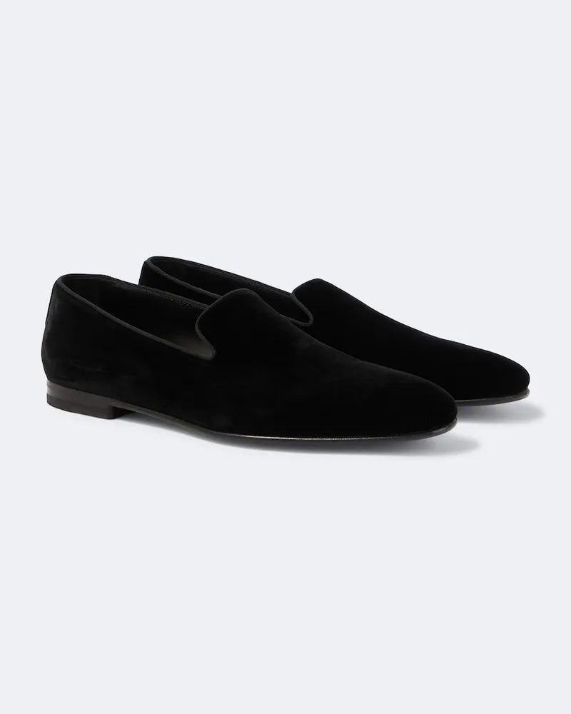Manolo Blahnik Mocassini Mario in velluto Nero