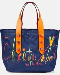 Christian Louboutin Borsa Frangibus Medium in denim Blu