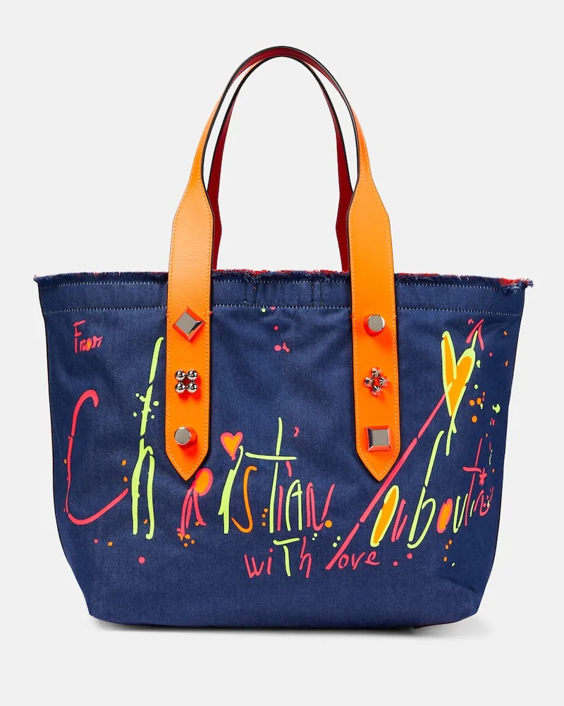 Christian Louboutin Borsa Frangibus Medium in denim Blu