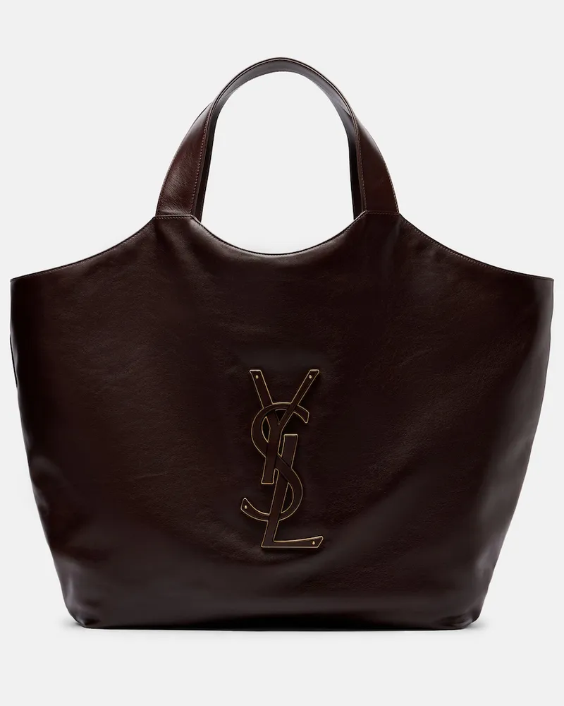 Saint Laurent Shopper Icare in pelle Marrone