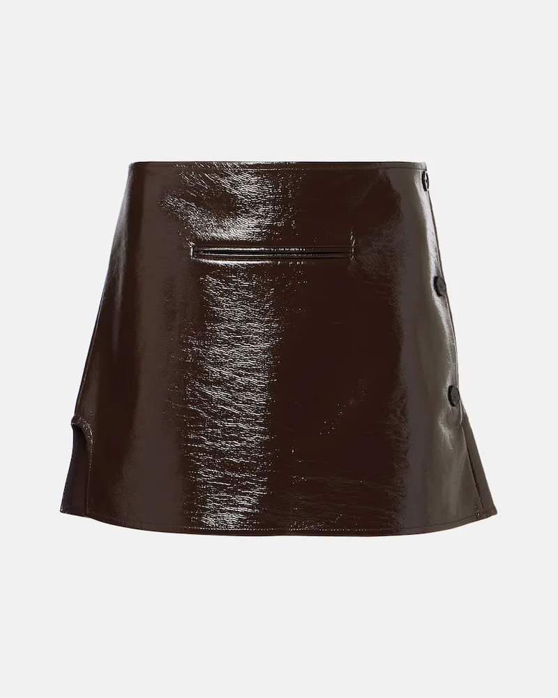 Courrèges CourrÃ¨ges Minigonna in misto cotone spalmato Marrone