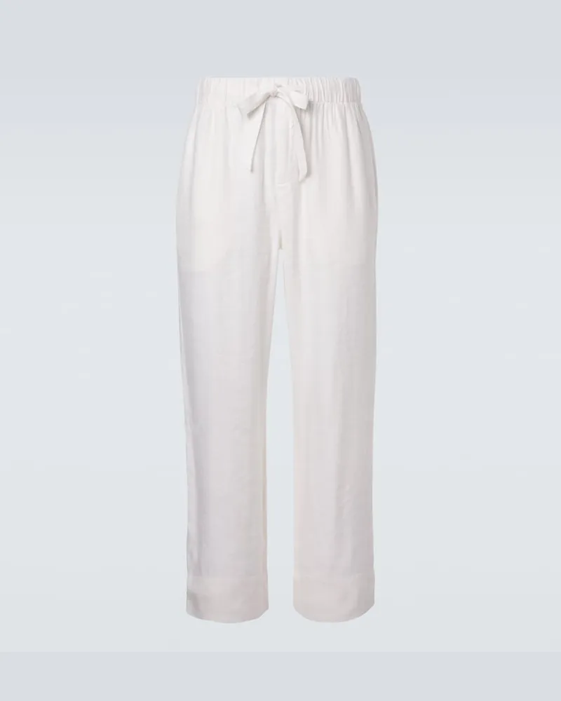 Frescobol Carioca Pantaloni regular Luan in misto lino Bianco