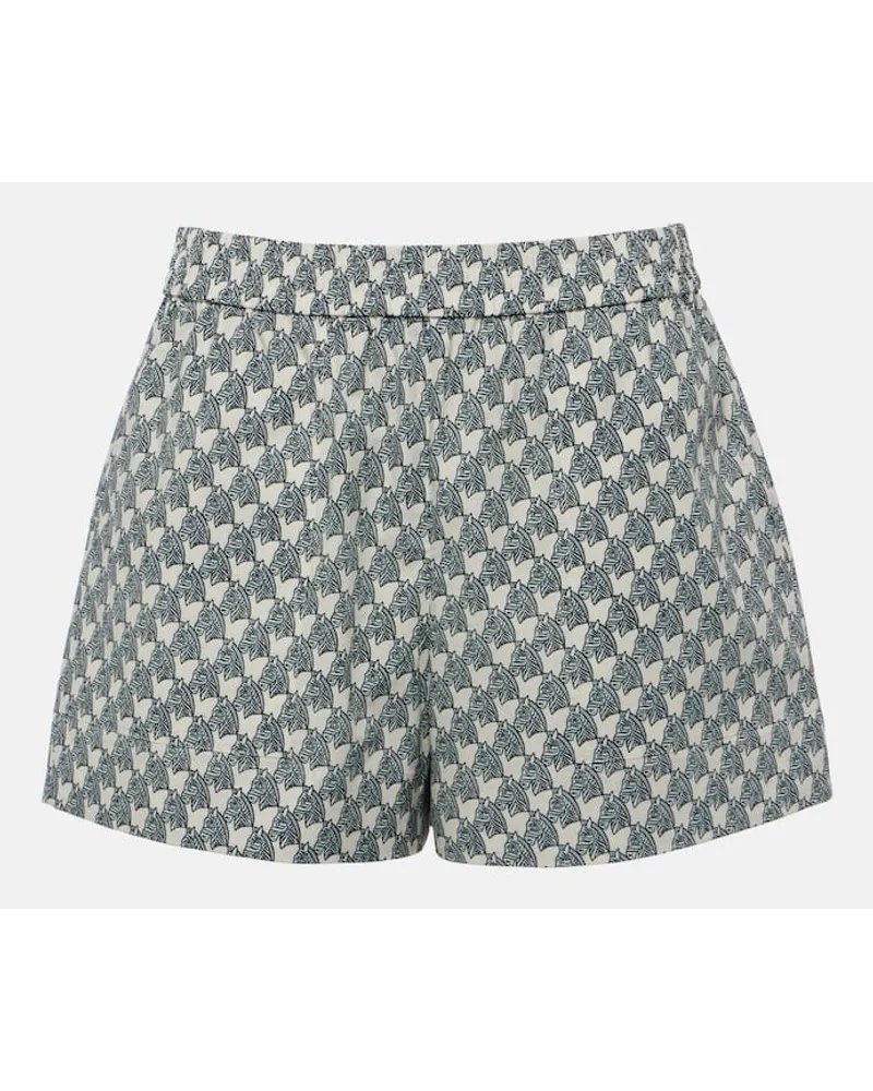 Tory Burch Shorts in popeline di misto cotone Blu