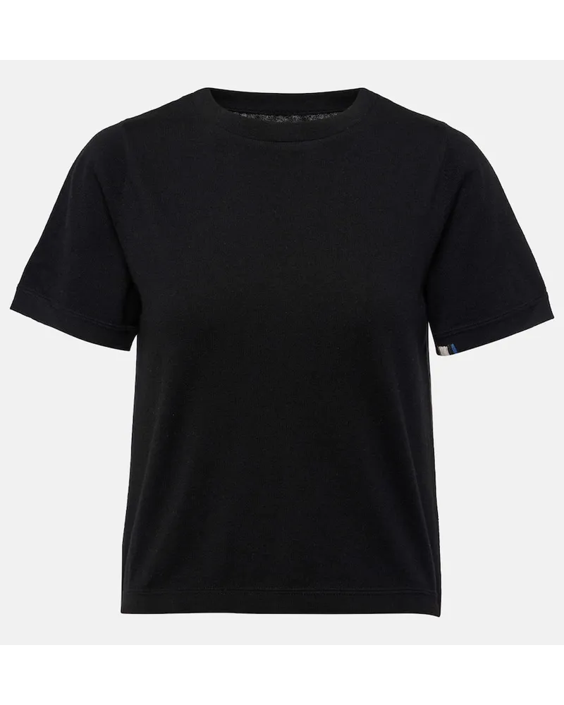 extreme cashmere T-shirt Tina in cotone e cashmere Nero